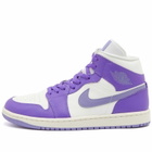 Air Jordan Women's 1 Mid W Sneakers in Action Grape/Purple
