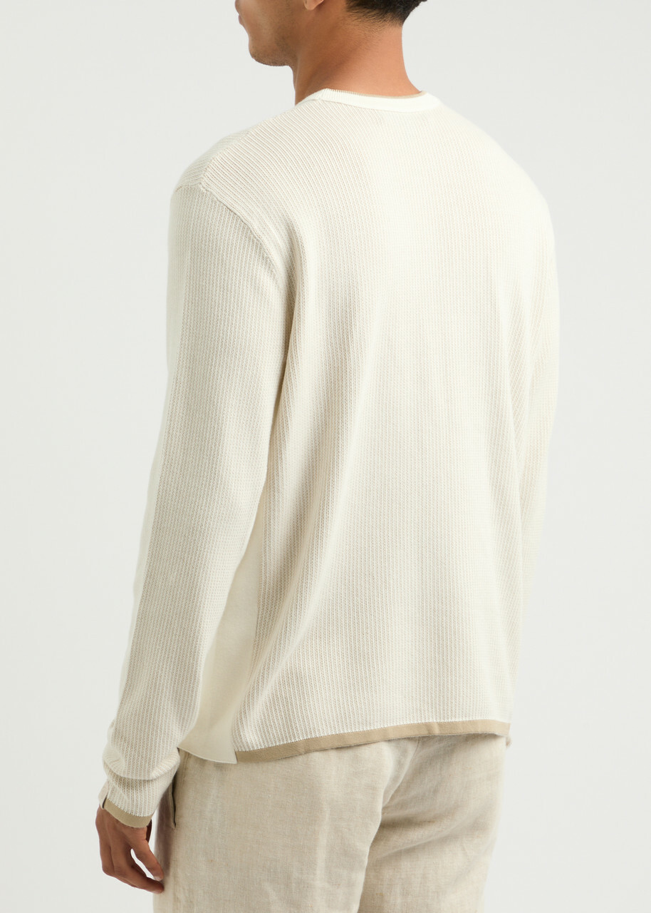 Rag & Bone Harvey Panelled Cotton Jumper Ivory