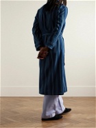 Derek Rose - Kelburn 38 Striped Cotton-Flannel Robe - Blue