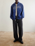 Satoshi Nakamoto - Luke Logo-Printed Cotton-Fleece Zip-Up Hoodie - Blue