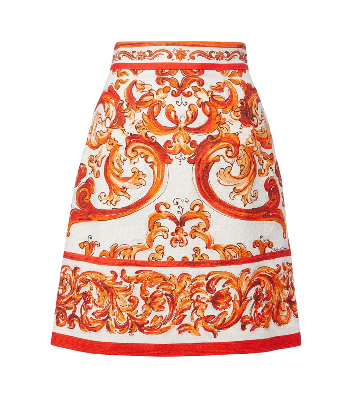 Photo: Dolce&Gabbana Printed cotton and linen-blend miniskirt