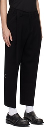 ADER error Black Raw Edge Trousers