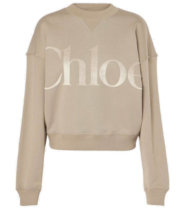 Photo: Chloé Logo cotton fleece sweatshirt