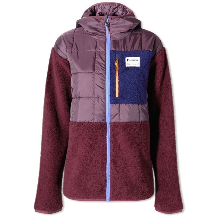 Photo: Cotopaxi Women's Trico Hybrid Hooded Jacket in Wine