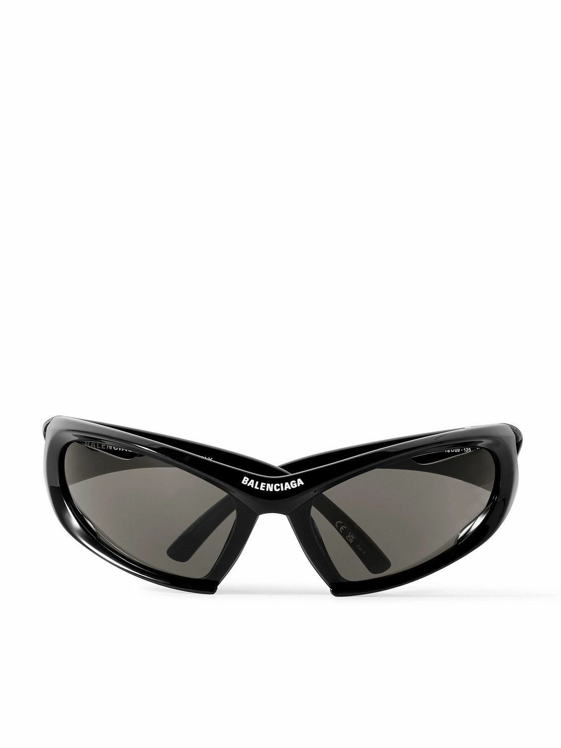 サングラス BALENCIAGA Black Acetate Sunglasses BALENCIAGA EYEWEAR Rectangular-Frame Acetate Sunglasses for
