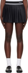 Sporty & Rich Gray Abigail Wool Pleated Miniskirt