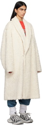 doublet Off-White Cotton Long Faux-Fur Coat