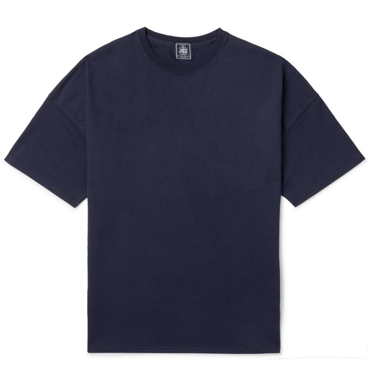 Photo: J.Press - Appliquéd Printed Cotton-Jersey T-Shirt - Blue