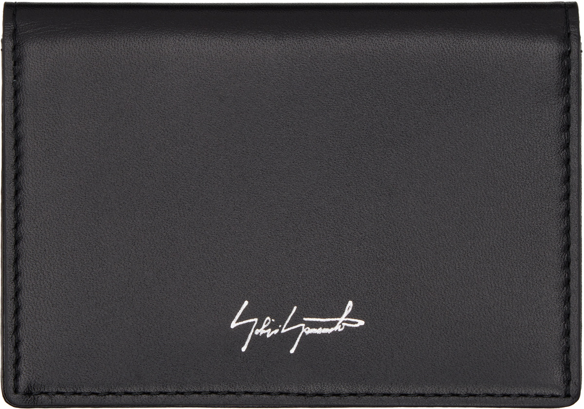 YOHJI YAMAMOTO Black Leather Card Holder