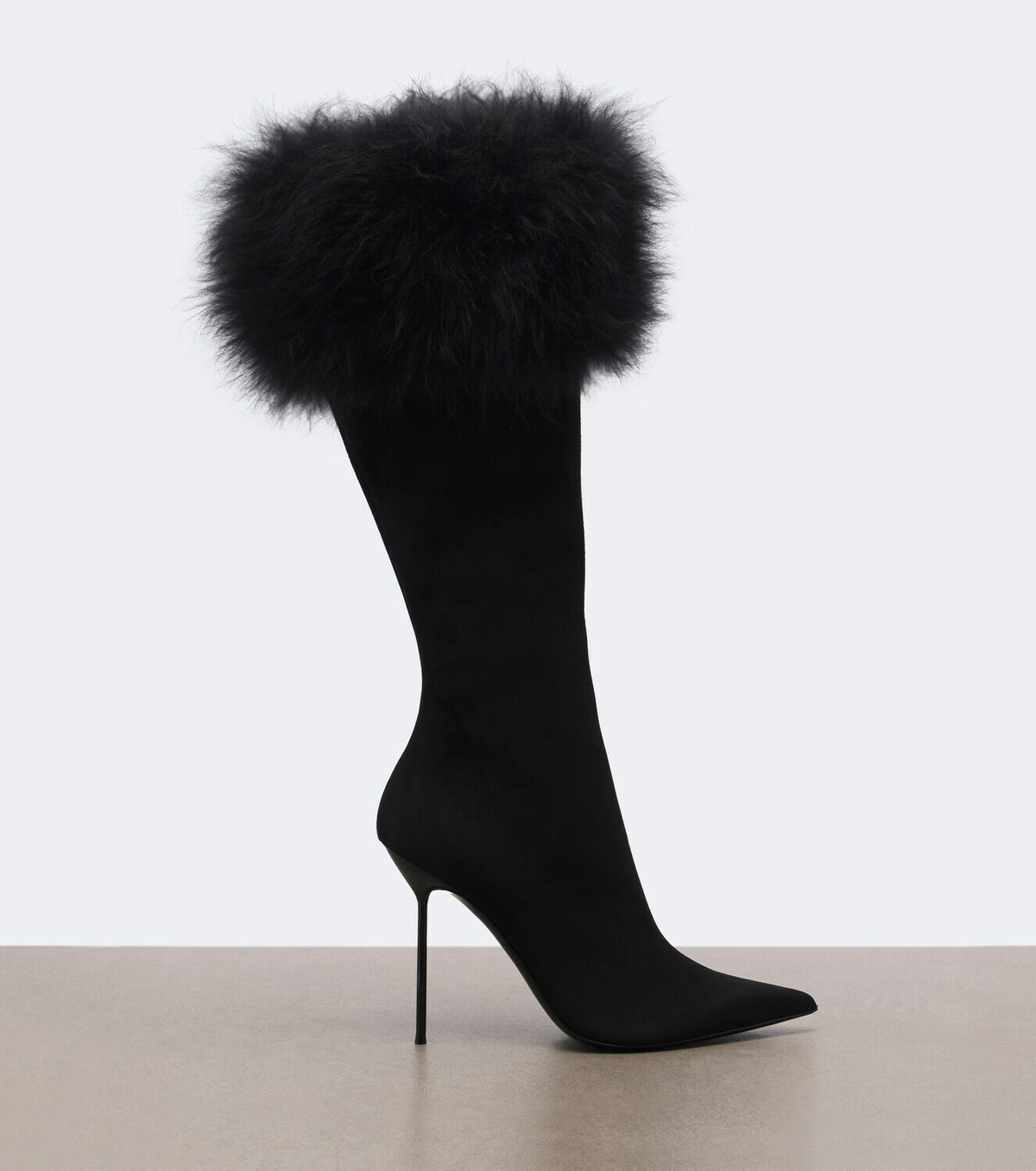 Paris Texas Lidia suede and shearling knee-high boots