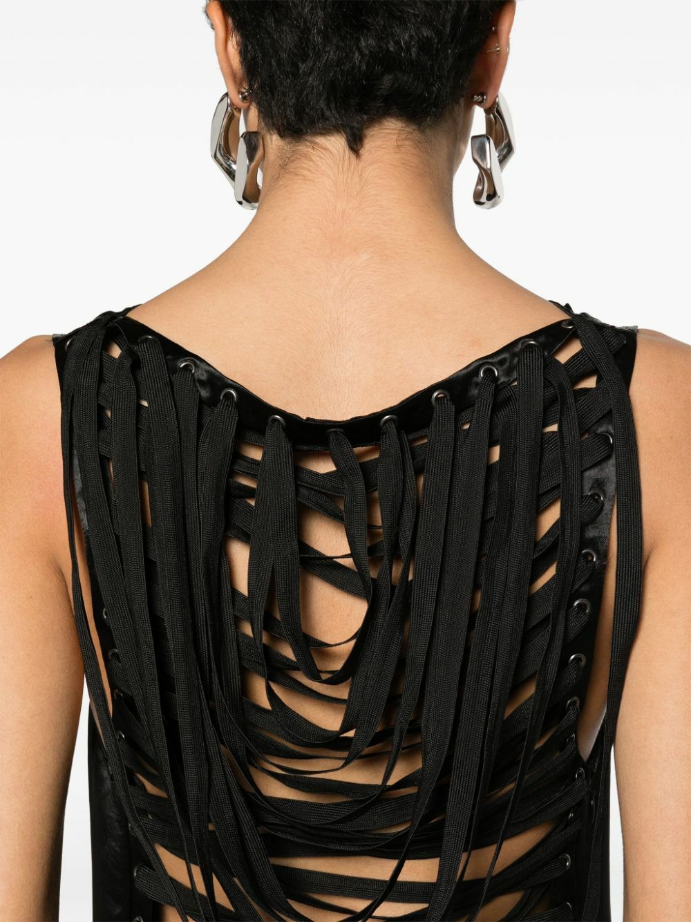 Jean Paul Gaultier Black Lace-Up Satin Dress Jean Paul Gaultier Jean Paul Gaultier Black Lace-Up Satin Dress Jean Paul Gaultier