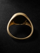 Mateo - Gold, Malachite and Diamond Signet Ring - Gold