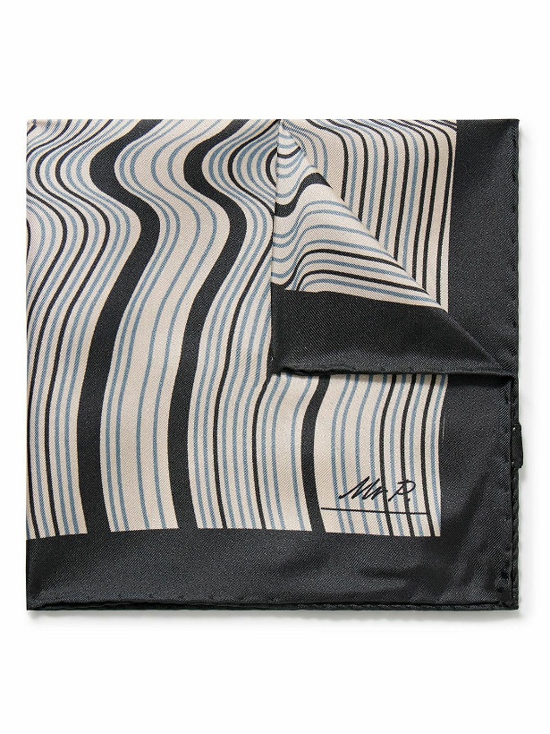 Photo: Mr P. - Striped Silk-Twill Pocket Square
