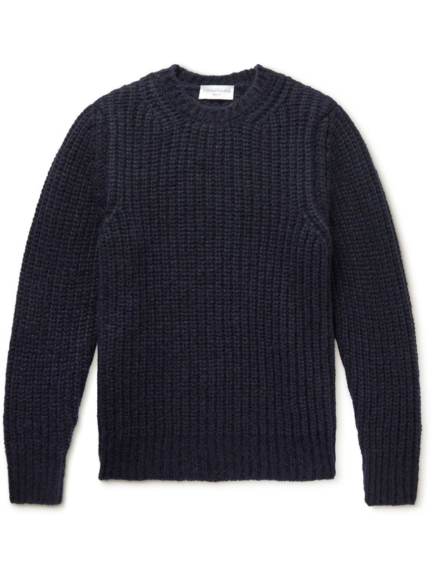 Photo: Officine Générale - Marco Ribbed Merino Wool-Blend Sweater - Blue