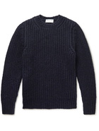 Officine Générale - Marco Ribbed Merino Wool-Blend Sweater - Blue