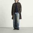 Maison Margiela Men's Check Reversible Coat in Olive/Brown Check