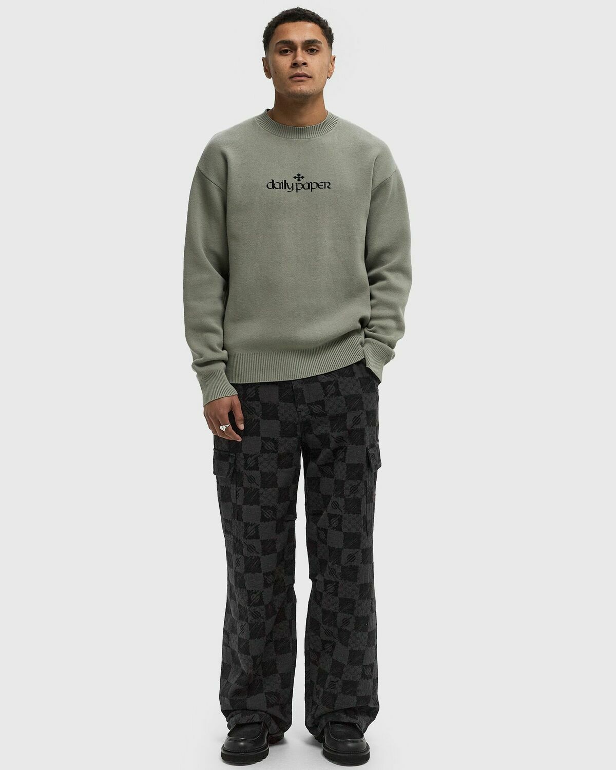 Daily Paper FORUM KNIT SWEATER Green Mens Sweatshirt