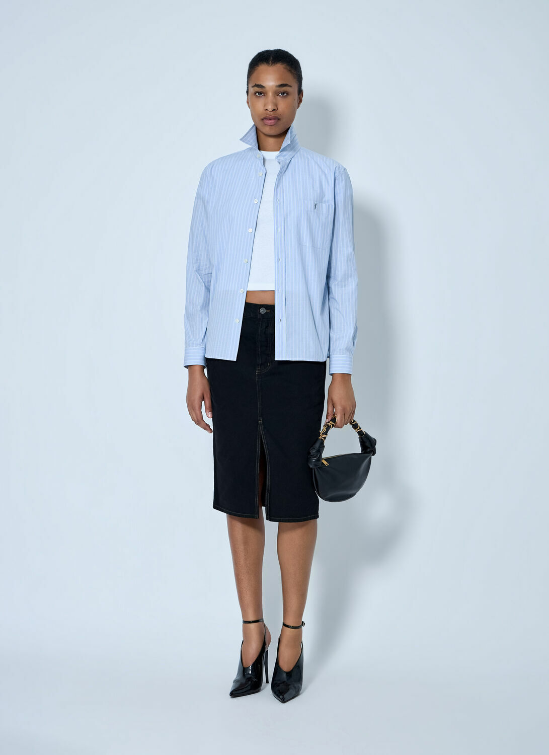 Saint Laurent Striped Cotton Poplin Shirt