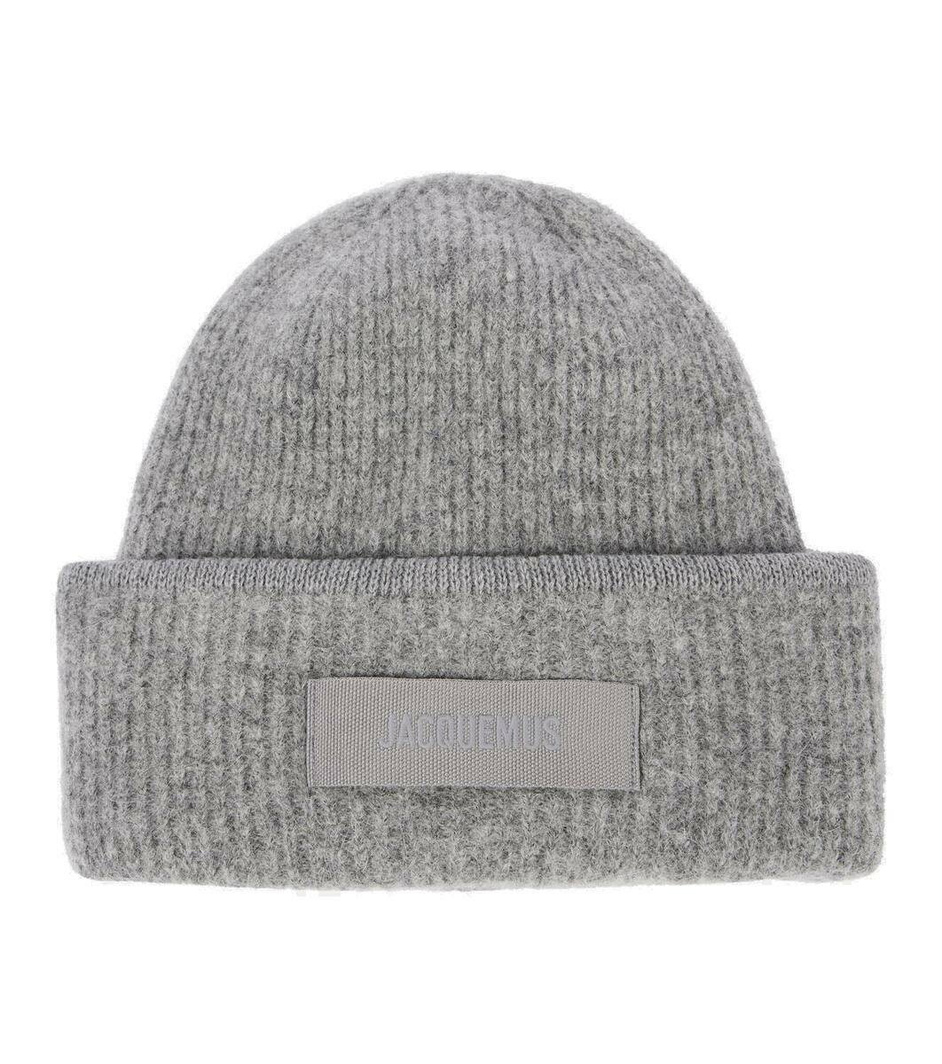 【JACQUEMUS】 Le Bonnet alpaca and wool-blend beanie Le Bonnet Gros Grain wool-blend beanie in grey - Jacquemus
