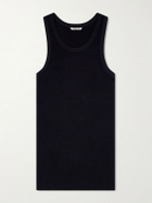 Auralee - Ribbed Organic Cotton-Jersey Tank Top - Black