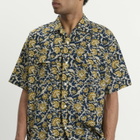 Beams Plus Men's Block Print Open collar Shirt in Blue