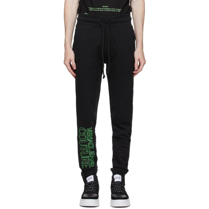 Photo: Versace Jeans Couture Black and Green Logo Lounge Pants