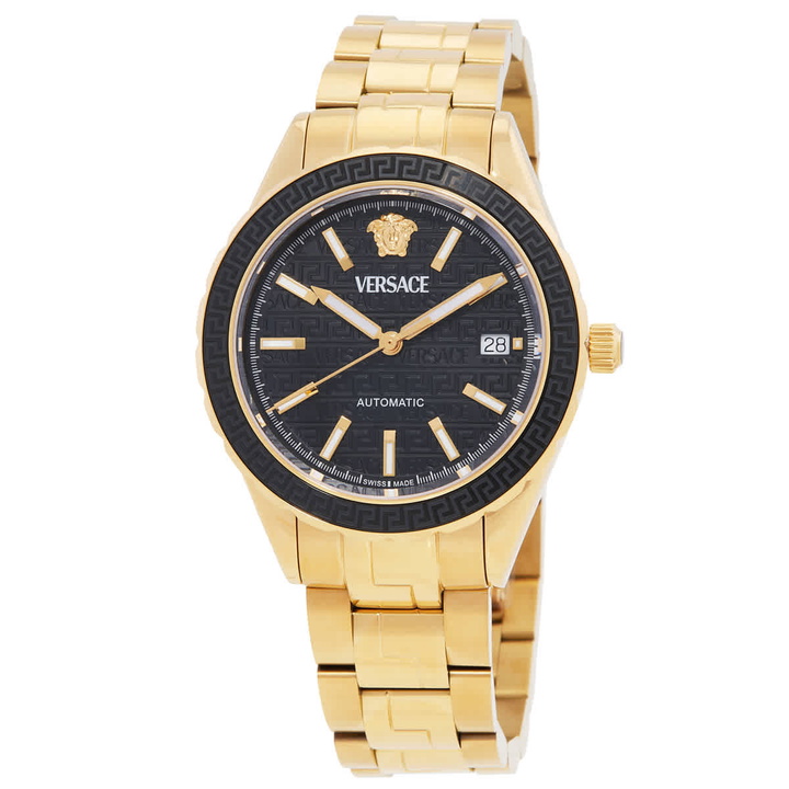 Photo: Versace Hellenyium Automatic Black Dial Mens Watch VEQCA0624