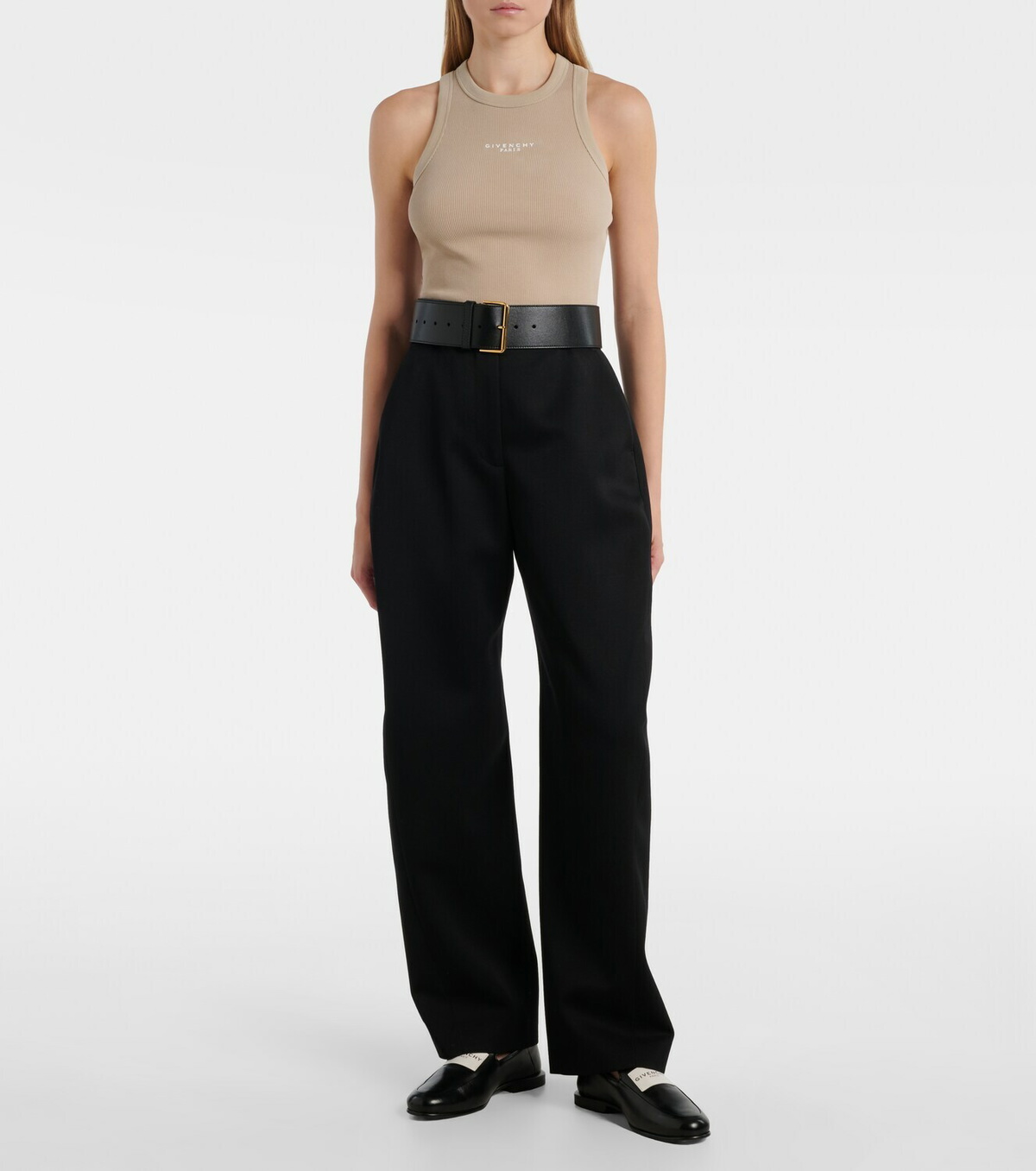 Givenchy Logo cropped cotton jersey tank top
