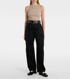 Givenchy Logo cropped cotton jersey tank top