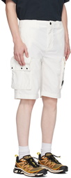 C.P. Company White Garment-Dyed Shorts