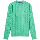 Polo Ralph Lauren Men's Cotton Cable Crew Jumper in Classic Kelly