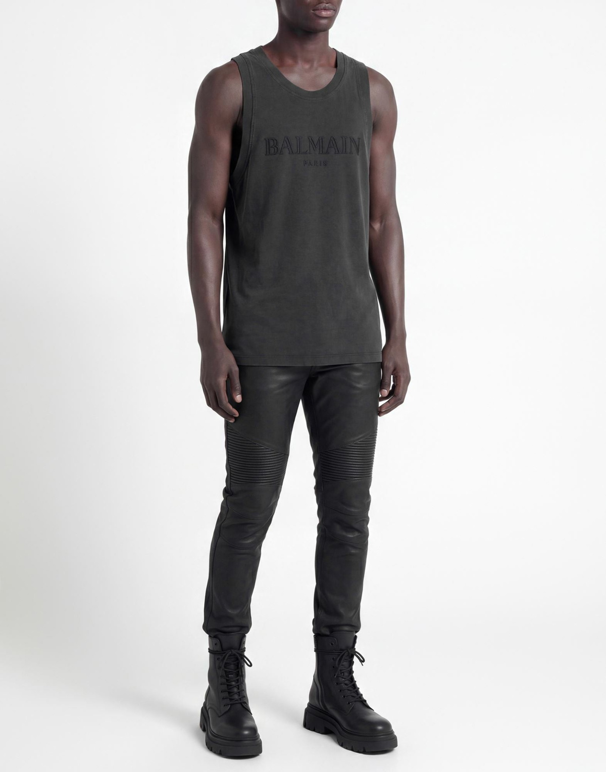 Balmain Mens Tank top Charcoal