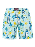 MC2 Saint Barth Man Lightweight Fabric Swim-shorts Lighting With Gin Tonic Print