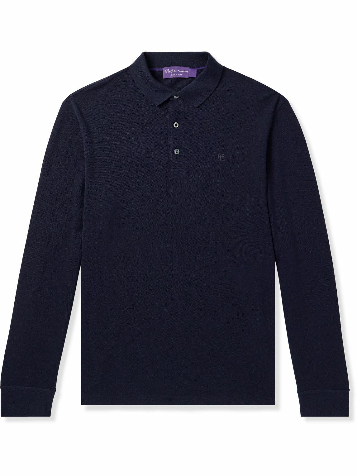 Ralph Lauren Purple label - Logo-Embroidered Wool-Piqué Polo Shirt
