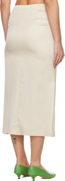 RECTO Off-White Front Slit Midi Skirt