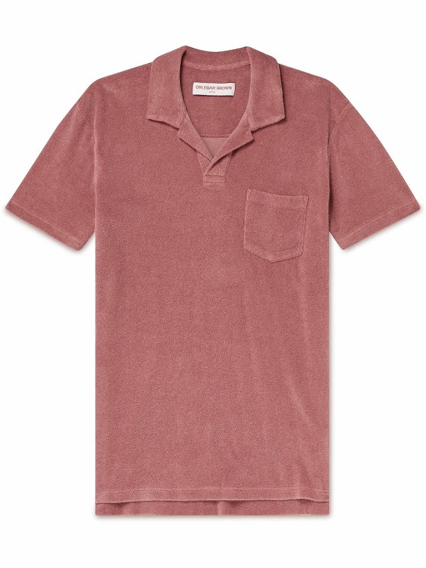 Photo: Orlebar Brown - 007 Slim-Fit Cotton-Terry Polo Shirt - Red