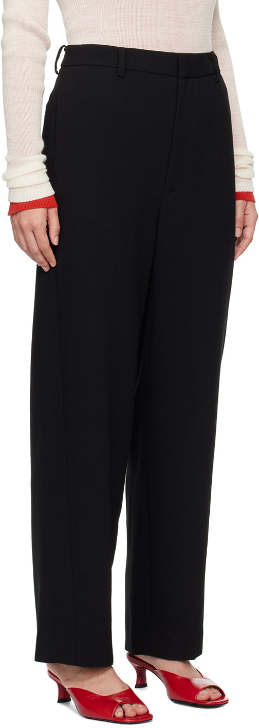 AURALEE Black Tense Wool Double Cloth Trousers Auralee