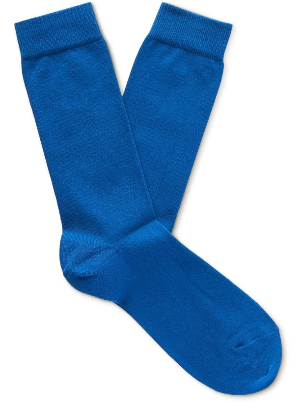 Photo: SUNSPEL - Stretch Cotton-Blend Socks - Blue