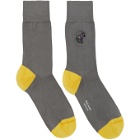 PS by Paul Smith Grey and Yellow Zebra Socks