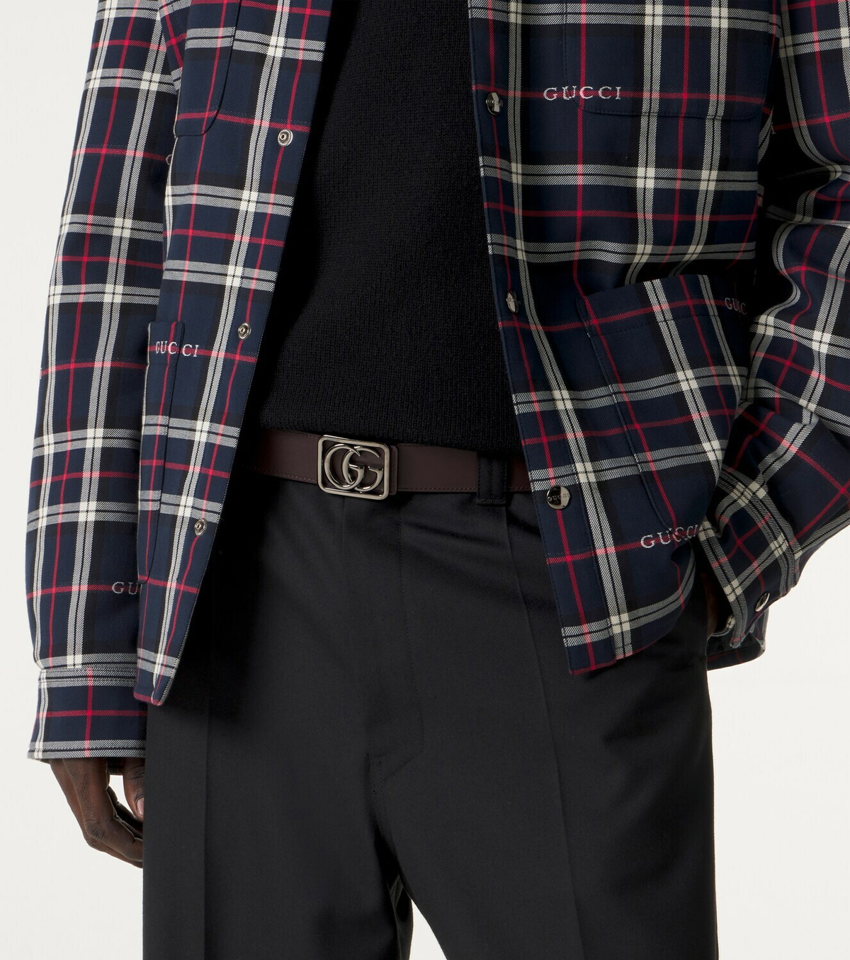Gucci Double G reversible leather belt