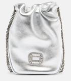 Roger Vivier Pilgrim Nano metallic leather bucket bag