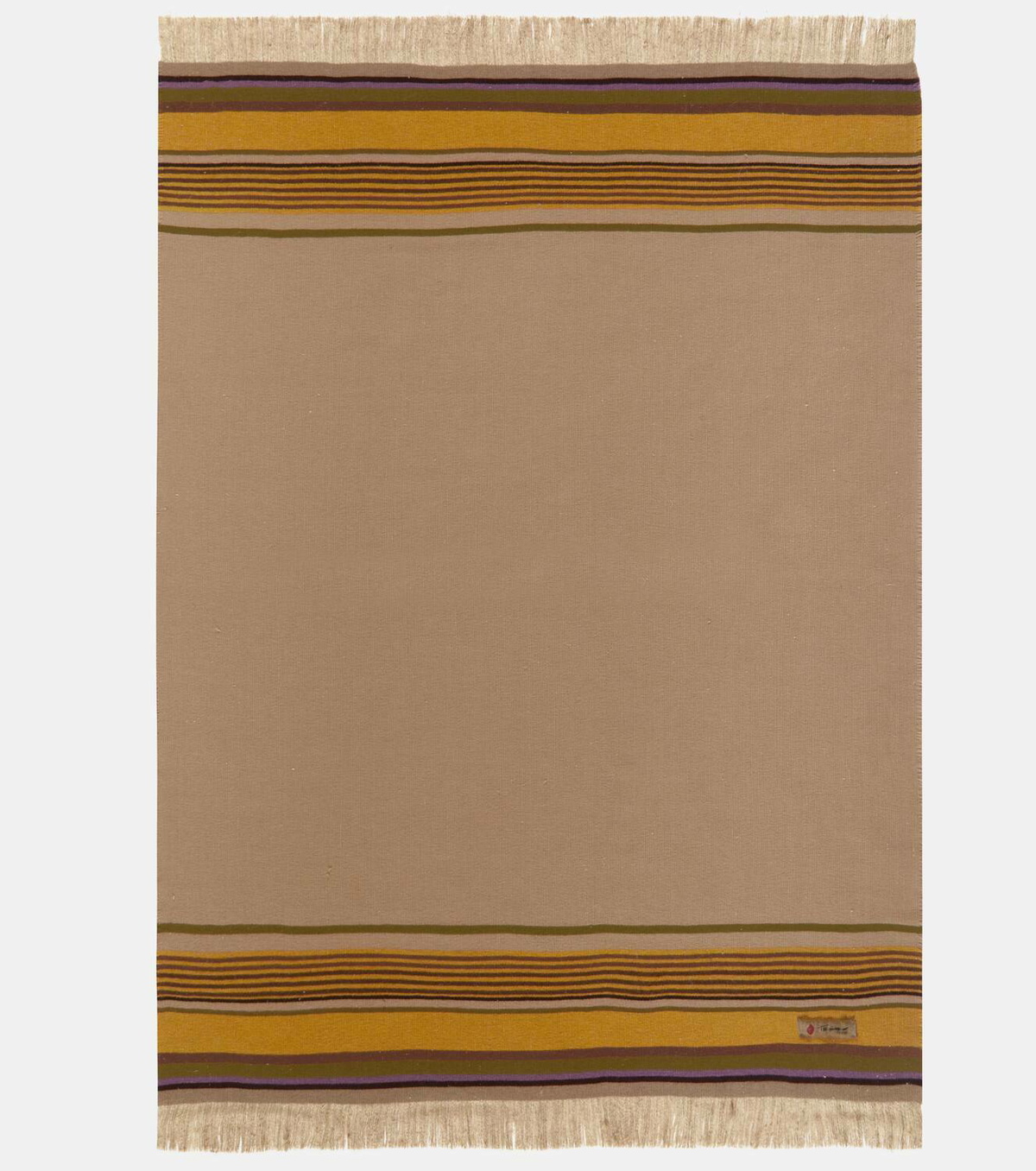 The House of Lyria Grottesco striped silk and wool-blend blanket
