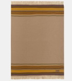 The House of Lyria Grottesco striped silk and wool-blend blanket