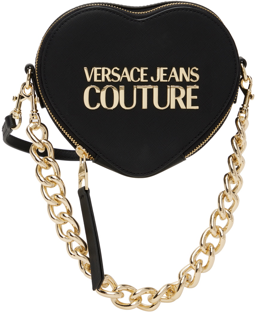 Versace Jeans Couture Black Heart Lock Crossbody Bag Versace