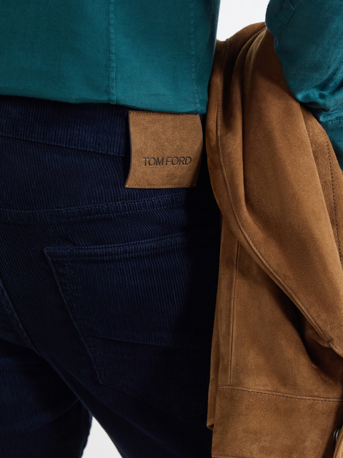TOM FORD - Slim-Fit Cotton-Blend Corduroy Trousers - Blue