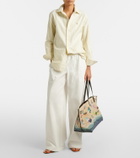 Staud Christos Large beaded canvas tote bag