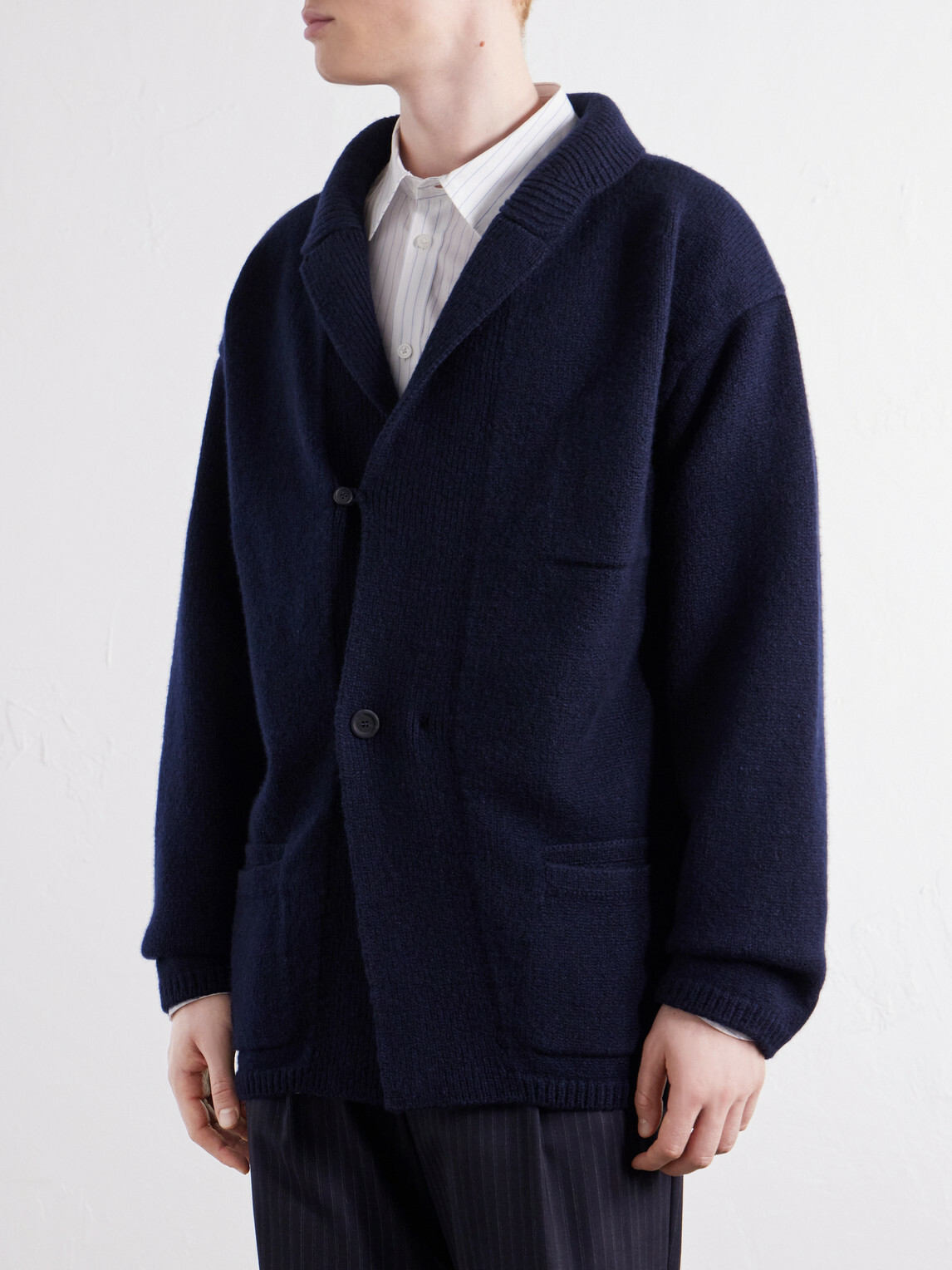 Inis Meáin - Wool and Cashmere-Blend Cardigan - Blue