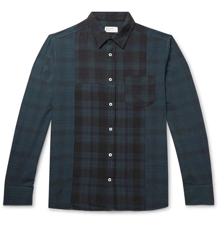 Photo: Universal Works - Block Panelled Checked Cotton Shirt - Blue