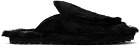 Dries Van Noten Black Calf-Hair Slippers
