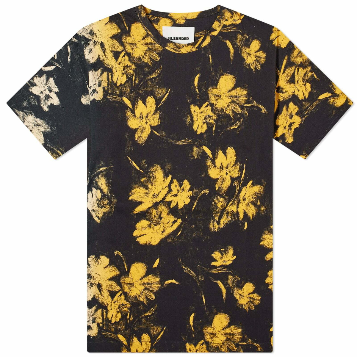 Jil Sander Men's Floral Print T-Shirt in Savana Jil Sander
